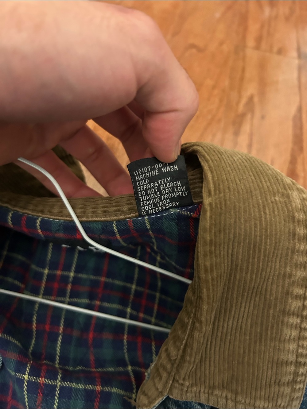 Vintage GAP Denim XL Corduroy Collar Plaid Lined Shirt Jacket - Picture 4 of 7